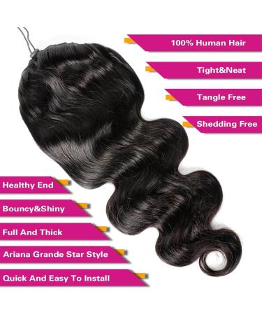 Ponytail Extension Body Wave Drawstring Ponytail Human Hair Extensions 12-26 Inch Brazilian Remy Hair Clip In Wave Ponytail Hair Pieces for Women Ponytail Hairpiece for Women (Color : Black Size : 18 Inch 100g Black - Buy Online on GoSupps.com