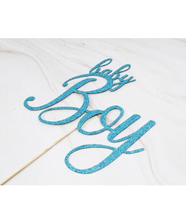 zxyxka Blue Glitter Sweet Baby Boy Cake Topper - Oh Baby Cake Topper Oh Baby Shower Gender Reveal Rustic Baby Shower Decor - Buy Online on GoSupps.com