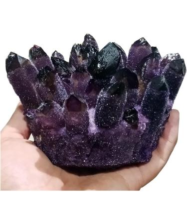 Natural Amethyst Cluster Quartz raw Stones Reiki Quartz for Crystal Minerals Gemstone Decoration ZJGIDTEM Purple - Buy Online on GoSupps.com