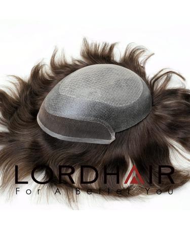 Shop Lordhair Knotless Toupet for Men - Skin Injected Human Hair System 8x10 Inch Medium Dark Brown (4#) - International Shipping Available - Buy Online on GoSupps.com