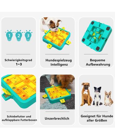 Dufuso Dog Toys - IQ Training & Stress Relief for Large Medium & Small Dogs | Level 3 Intelligence Toy (B-Blue) - Buy Online on GoSupps.com