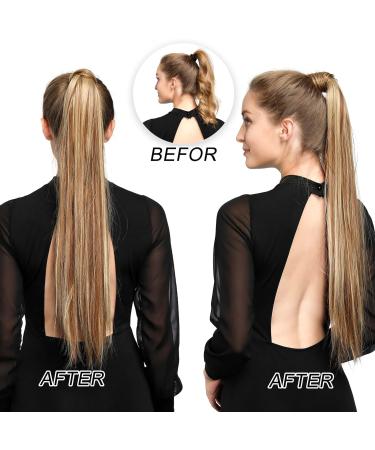 Yamel Ponytail Extension Black Long Straight 22 Inch Wrap Around Fake Ponytail Synthetic Hair Extensions Clip in Ponytail Hairpiece for Women Black 22 Inch (Pack of 1) - Buy Online on GoSupps.com