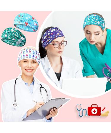 Nurse Headbands with Button - 20 Pcs Non Slip Elastic Hair Bands for Mask Ear Protection - Wide Head Wraps for Women Men Athletic Activities - Buy Online on GoSupps.com