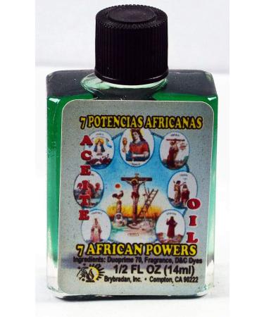 1 PIECE BRYBRADAN 7 AFRICAN POWERS SPIRITUAL OIL 7 POTENCIAS AFRICANAS ACEITE ESPIRITUAL -1/2 FL OZ 14.7ML 7 AFRICAN POWERS 1 Count (Pack of 1)