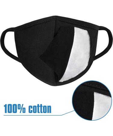 Pack of 3 Black Cloth Dust Mouth Masks - Reusable Washable 100% Cotton - Breathable & Comfortable - Buy Online on GoSupps.com