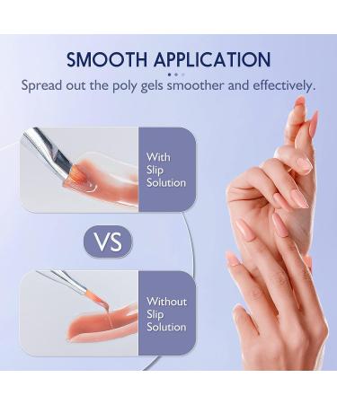 Saviland Poly Gel Slip Solution Kit 120ML - Anti-Stick Liquid with Dual-Ended Brush for Poly Extension Nails - Manicure Starter Kit for DIY Nail Art - Buy Online on GoSupps.com