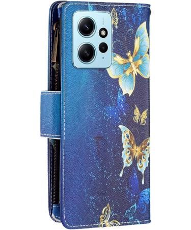 VQWQ Butterfly Mobile Phone Case for Xiaomi Redmi Note 12 4G - Protective Leather Bag with Lanyard Zipper & Flip Design - Buy Online on GoSupps.com