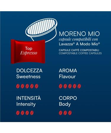  CAFFE' MORENO CAFF MORENO Mio Top Espresso Box of 100 Capsules Compatible with Modo Mio 7 g - Buy Online on GoSupps.com
