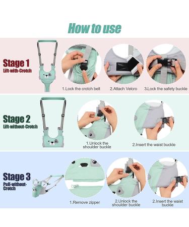 Panitay Handheld Baby Walking Harness with Adjustable Belt, Knee Pads, and Non-Slip Socks - 7-24 Months - Buy Online on GoSupps.com