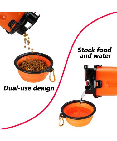 Lenlorry Dog Water Bottle with Dual Collapsible Bowls for Traveling Pets - Buy Online on GoSupps.com
