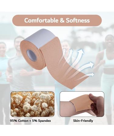 Kinesiology Tape - 3 Rolls 16.4ft Uncut - Beige Sports & Athletic Tape for Muscle Support & Recovery - Buy Online on GoSupps.com