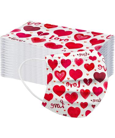 ZQP 50PCS Disposable Face_Mask for Adult Face Bandanas Love Happy Valentine's Day 3Ply Breathable Face Balaclava 50PCS 1117-225 - Buy Online on GoSupps.com