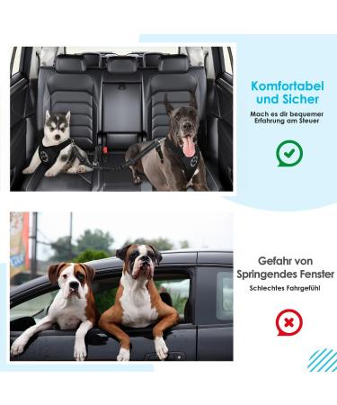 Slowton 2-in-1 Dog Car Seat Belt - Durable Adjustable Tangled-Free Elastic Safety Harness for Small & Medium Dogs - Reflective Design for Safe Travels - Buy Online on GoSupps.com