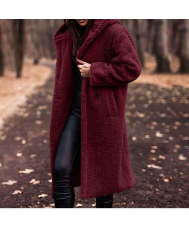 Shop Elegant Women's Winter Coat - Windproof Long Parka with Faux Fur Hood | Cozy & Stylish Red Jacket for Cold Weather - Buy Online on GoSupps.com