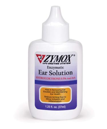 ZYMOX Enzymatic Ear Solution with 0.5-Percent Hydrocortisone, for Dog & Cat, 1.25 oz - Buy Online on GoSupps.com