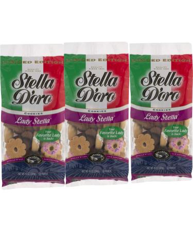 Stella D'oro Lady Stella Cookies 10 oz. Bag- Stella D'oro Italian Touch Cookie Assortment (3 Bags)