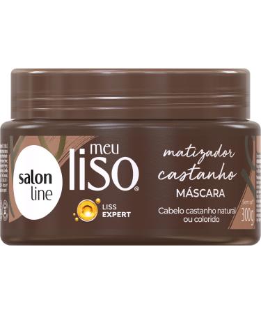 Salon Line - Linha Tratamento (Meu Liso) - Mascara Matizadora Castanho Radiante 300 Gr - (Treatment (My Straight) Collection - Brassiness Control Radiant Brown Net 10.58 Oz)