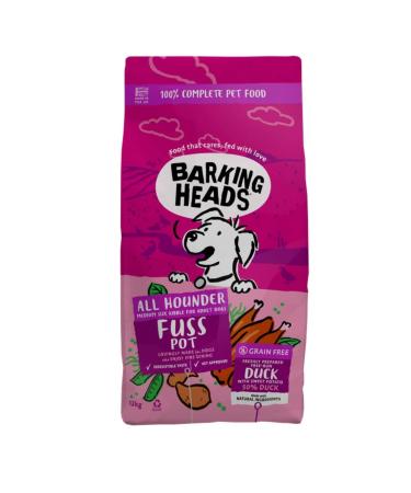 Barking Heads - Dry Dog Food - Doggylicious Duck - 100% Natural, Free Range Duck, with Hypoallergenic Ingredients, Grain Free Recipe, 12kg