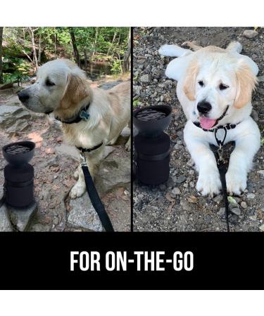 Gorilla Grip Portable Dog Water Bottle - Leak Proof 20oz Silicone Dispenser for Puppy Walks, Travel, Hiking - Keep Pets Hydrated on the Go - Black - Buy Online on GoSupps.com