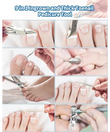 10Pcs Heavy Duty Stainless Steel Toenail Clippers for Thick & Ingrown Nails - Professional Pedicure Tool for Men, Women, Seniors - Buy Online on GoSupps.com