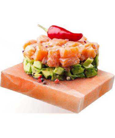 DOBADN Himalayan Salt Plate Block 8"x8"x1.5" Cooking Plate for Cooking Grilling Cutting and Serving - Buy Online on GoSupps.com