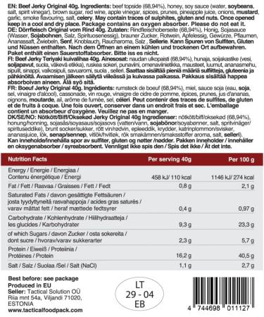 Tactical Foodpack Snacks - Original DRIED BEEF - Buy Online on GoSupps.com