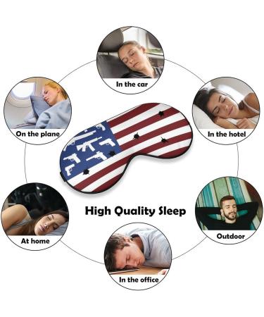 American Flag Guns & Bullet Holes Sleep Mask - Adjustable Strap, Light Blocking Eye Cover for Men and Women | Ideal for Travel, Night Time and Naps - Buy Online on GoSupps.com