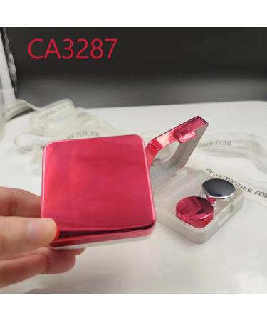 Contact Lens Case - Portable Travel Glasses Box with Mirror Tweezers and Solution Bottle - Hot Pink for Home & Travel Use - Buy Online on GoSupps.com