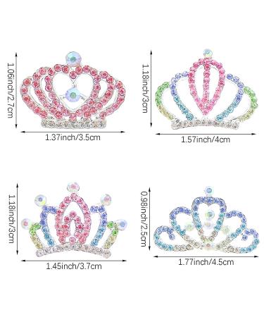 8 PCS Mini Crystal Rhinestone Princess Crown Hair Comb Set for Girls - Perfect Birthday Party Hair Decoration - Buy Online on GoSupps.com