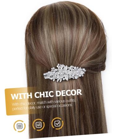 PLAFOPE Rhinestone Hair Clip Headwear for Women Bridal Barrette Clip Flower Hair Clips for Women Headpiece for Bride Pearl Headpiece Wedding Hair Rhinestone Headpiece Hairpin Rhinestones - Buy Online on GoSupps.com