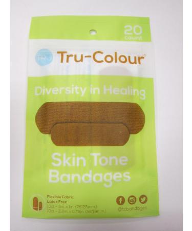 Tru-Colour Skin Tone Adhesive Fabric Bandages Match Your Skin Tone Green 20 Bandages