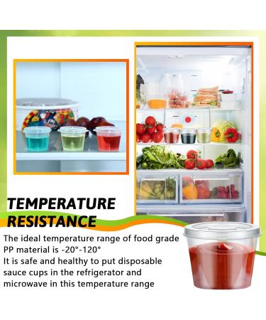 60 Pack 1 oz Plastic Condiment Cups with Lids - Leak Proof Mini Sauce Containers for Salad Dressing - Disposable Portion Souffle Cups for Sauces and Jelly Shots - Buy Online on GoSupps.com