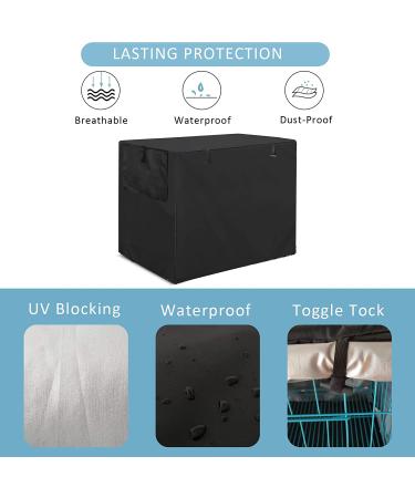 Medibot Double Door Waterproof Dog Crate Cover - 36 inch Black | Indoor/Outdoor Kennel Cover with Air Vent Window for Wire Crates - Buy Online on GoSupps.com