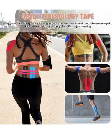 FOU Kinesiology Tape - Waterproof Athletic Sports Tape (8 Rolls) for Knee Shoulder Ankle Elbow Pain Relief & Joint Support - 1 Inch x 16.4ft (Beige - Buy Online on GoSupps.com