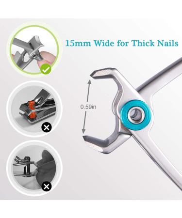 DR. MODE Extra Large Nail Clippers for Thick Nails | 15mm Wide Jaw Opening, Nail File, Heavy Duty Fingernail Cutter for Men & Seniors - Buy Online on GoSupps.com
