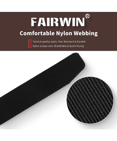 Fairwin Tactical Belt 2 Pack - Military Nylon Web Belt with Heavy-Duty Quick-Release Buckle - Black Brown - M Waist 36-42 - Buy Online on GoSupps.com