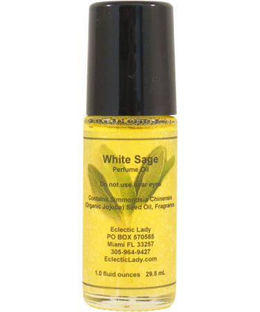White Sage Perfume Oil 1.0 Oz Portable Roll-On Fragrance with Long-Lasting Scent Delightful Essential Oils and Jojoba Oil For Daily Use 1 Fl Oz (Pack of 1)