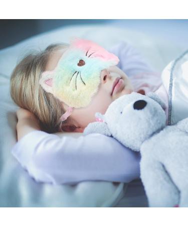 SATINIOR Unicorn Sleep Mask - Rainbow Eye Cover for Girls, Kids, and Adults - Soft Plush Blindfold for Travel - 6 Count - Buy Online on GoSupps.com