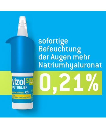 Vizol S 0.21% Eye Drops - 10ml | Instant Relief for Dry Irritated Eyes | Preservative-Free Solution - Buy Online on GoSupps.com