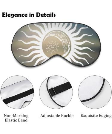 Sun and Moon Design Sleep Mask - Adjustable Strap Eye Cover for Sleeping, Blocking Light - Men and Women, Night Travel Nap - Buy Online on GoSupps.com
