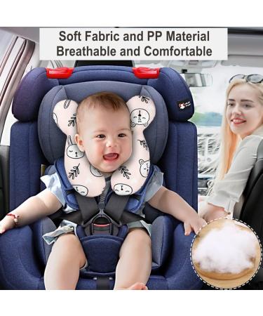 Vocheer Baby Travel Pillow (Upgraded Version) - Pink Bear Head and Neck Support for Pushchair, Car Seat Travel | White - Buy Online on GoSupps.com