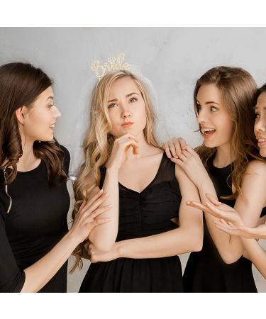 Casoty Gold Bride Tiara - Rhinestone Bachelorette Headband for Wedding Party | Bridal Shower Gift - Buy Online on GoSupps.com