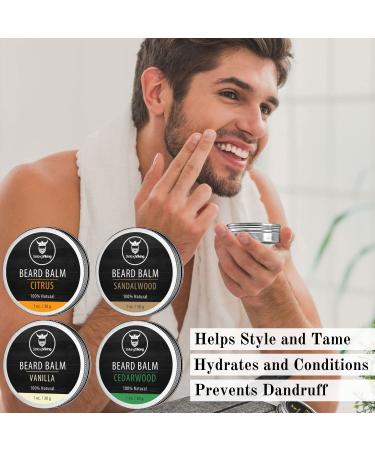 Striking Viking Beard Balm Conditioner Variety Pack - Vanilla Sandalwood, Citrus, & Cedarwood Scents - Styles & Conditions with Natural Oils - Buy Online on GoSupps.com