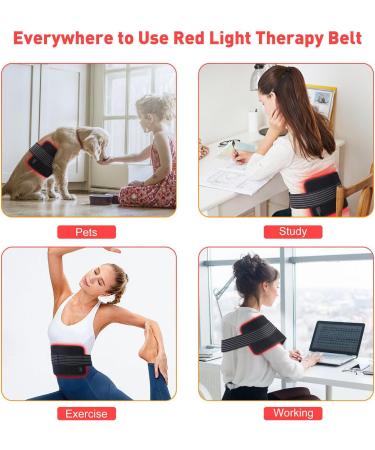 Skubis Red Light Belt - 120-Light Infrared Heating Therapy Pillow for Pain Relief | Portable & Adjustable for Legs Back Waist & Belly - Buy Online on GoSupps.com