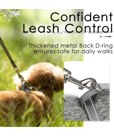 ThinkPet No-Pull Dog Harness & Leash Set - Breathable Adjustable Safety Harness for Small Medium Large Dogs - Padded Reflective Gray (1 Pack) - Buy Online on GoSupps.com