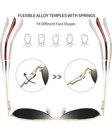 Joopin Polarised Sunglasses | Al-Mg Metal Frame Double Bridge Aviation Sunglasses | UV Protection for Men and Women | Driving Sun Glasses | B02 - Gold/Black - Buy Online on GoSupps.com