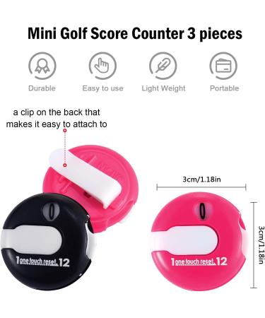 Golf Score Counter Mini - Simple Stroke Tracker for up to 12 Shots - One Touch Reset - 6 Pack - Buy Online on GoSupps.com