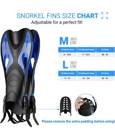 COZIA DESIGN Adjustable Swim Fins for Lap Swimming - Travel Size Scuba Diving Flippers with Neoprene Water Socks - Adult Size Large - Buy Online on GoSupps.com