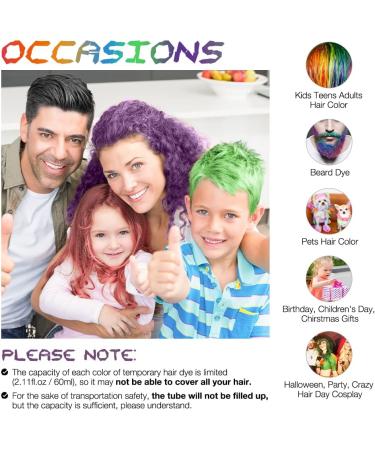 Comblor Purple Temporary Hair Dye for Kids - Wash Out Hair Chalks for Dark Hair, Perfect for Birthday, Christmas, Halloween & Crazy Hair Day - Buy Online on GoSupps.com
