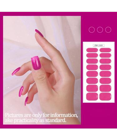 16PCS Semi Cured Gel Nails Gel Nail Stickers - Semi Cured Gel Nails Strips - Semi Cured Gel Nail Wraps - Glossy & Long Lasting Gel Nail Stickers Need UV Light(Barbie Pink Flash) - Buy Online on GoSupps.com